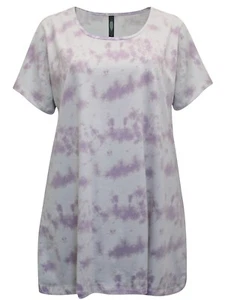 CURVE LADIES PURE COTTON TIE DYE SHORT SLEEVE TOP NEW (ref 119) SALE - Picture 1 of 3