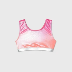 Girls' Ombre Sports Bra - More Than Magic Orange/Pink S - Picture 1 of 1