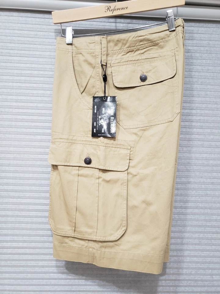 True Religion BRAND Jeans Men's 33 Utility Cargo Shorts Honey Taupe 104821