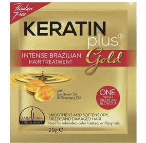 1 DOZEN  KERATIN PLUS GOLD Intense Brazilian Hair Treatment .... (12 sachet) - Picture 1 of 8