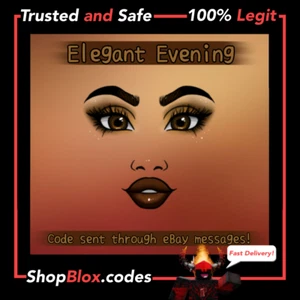 ROBLOX Toy Code Elegant Evening Dress Face ⚡Worldwide 24/7 Instant Delivery!⚡ - Picture 1 of 2
