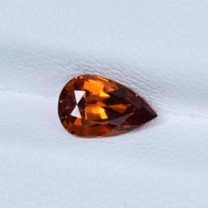 1,02 ct GLÄNZEND ORANGE / NATÜRLICHER SPESSARTIT GRANAT - Birne Edelstein Video!! - Bild 1 von 2