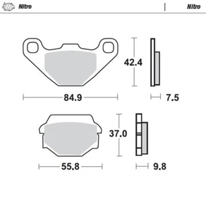 Moto Master Nitro Rear Brake Pads For Husqvarna TC 510 1990 - Picture 1 of 4
