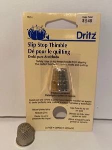 Dritz Slip Stop Thimble 162-L zinco nichelato nuovo e sigillato e usato uno taglia 8 - Foto 1 di 11