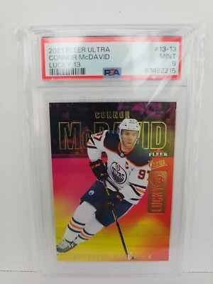 2021 Fleer Ultra Connor McDavid Lucky 13 Achievement PSA 9 MINT Pop 13 RARE - Image 1 of 4