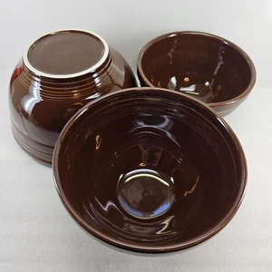 3 pc CHOCOLATE BROWN baking NESTING mixing BOWL SET FIESTA 1st NIB - Picture 1 of 11