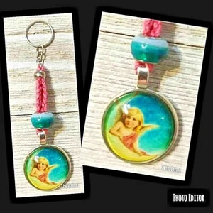 Llavero de ganchillo con dije de ángel hecho a mano en EE. UU.  - Imagen 1 de 1