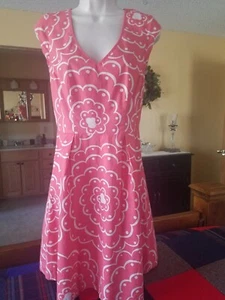 Boden cotton sundress coral with white flowers size US4 EUC - Picture 1 of 12