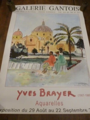 Affiche Yves Brayer originale  Galerie Gantois Cannes 2007 - 50x70 cm Guernavaca - Photo 1/4