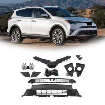 For 2016-2018 Toyota RAV4 LE XLE Upper Center Lower Grille&Fog Light&Cover Cap - Image 1 of 4