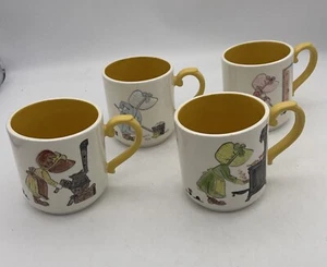 Holly Hobbie coffee mugs, set of (4) home sweet home, yellow interior & Handle - Picture 1 of 12