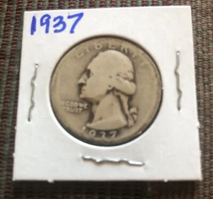 1937 Washington Quarter - Scarce Semi-key Better Date, Your Get This Coin M050 - Picture 1 of 2