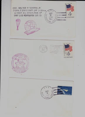KAPPYS SPACE OCT 3 1962 NAVAL SHIP COVERS NASA RECOVERY LOT OF 6  HS120 - Image 1 of 4