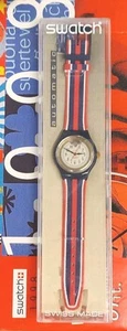 Orologio Swatch TIME & STRIPES SAN105 1994 Movimento Automatico Swiss Made Quarzo - Foto 1 di 7