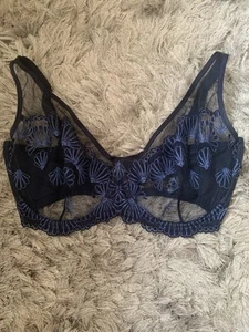 Next Gorgeous Blue See Through Look Full Cup Underwired Bra 34g New - Picture 1 of 8