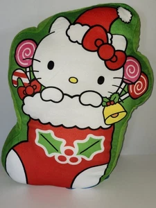 Hello Kitty Stocking Kitty Green Soft Travel Cloud Pillow Christmas Holiday NEW - Picture 1 of 11