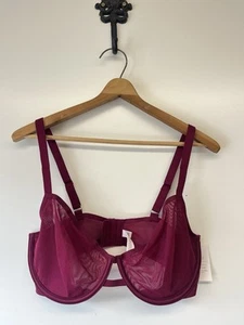Auden Unlined Demi Coverage Underwire Bra. Burgundy Size 36DD NWT - Picture 1 of 12