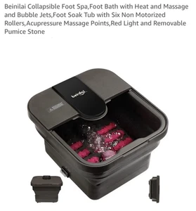 Spa de pies plegable, baño de pies con calor y masaje y chorros de burbujas remojo de pies - Imagen 1 de 10