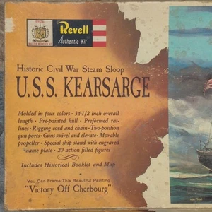 1961 Revell U.S.S Kearsarge Civil War Steam Sloop VTG Model Ship Kit 34" Pre-own - Imagen 1 de 16