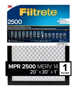 Filtro de CA Filtrete 20x30x1 Premium de alérgenos y partículas ultrafinas | 2500 | 1 paquete - Imagen 1 de 2