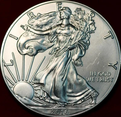 Uncirculated 2016 Philadelphia Mint American Silver Eagle Dollar - Image 1 of 2