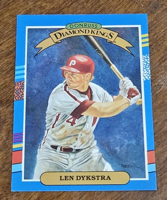 Len Dykstra 1991 Donruss Diamond Kings #7 Error Card No  . After INC - Image 1 of 3