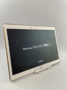 Samsung Galaxy Tab S 10.5 SM-T805 White Unlocked Android Tablet Cracked #i02 - Picture 1 of 20