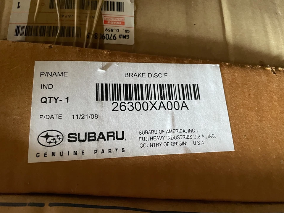 Vented Brake Discs PAIR GENUINE Subaru Outback 2.5 AWD 316mm 26300XA00A - Image 1 of 1
