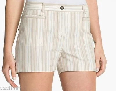 Pantalón corto de algodón a rayas Tory Burch talla 12 nuevo con etiquetas $175 Foto 1 de 4
