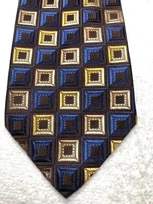 XMI MENS TIE BROWN BLUE GOLD 4 X 61 NWOT - Image 1 of 4