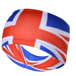 Union Jack Red White Blue Flag Pattern Headband UK Sport Party Great Britain New - Picture 1 of 1