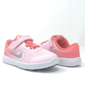 NIKE Kids Revolution 3 (TDV) Running Shoes Arctic Pink/Metallic Silver SizeUS 4C - Picture 1 of 5