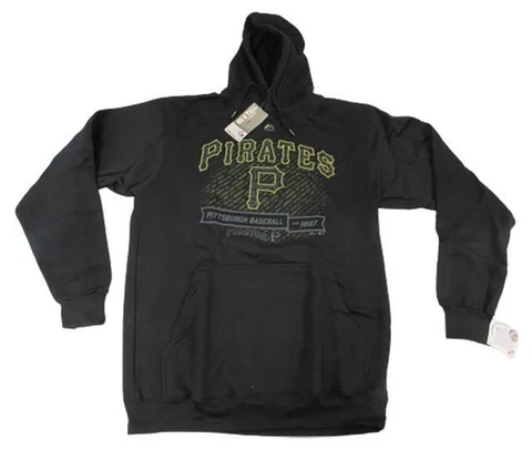 New Pittsburgh Pirates Mens Sizes M-L-Tall Majestic Black Hoodie Cover