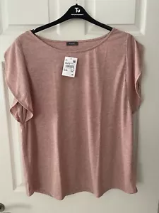 C&A Yessica Pink Short Sleeved Top Size XL Glittery New - Picture 1 of 7