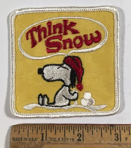 Moto de nieve Snoopy Think Bordado en la nieve Parche de cacahuetes pandilla esquí moto de nieve de colección - Imagen 1 de 2