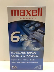 Cintas MAXELL VHS 6 horas modo Ep/SLP T-120 grado estándar nuevas selladas - Imagen 1 de 2