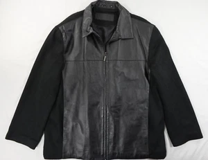 Jhane Barnes Leather Jacket Mens Size 46 FLAW - Picture 1 of 20
