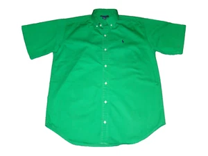 Ralph Lauren Polo Boys XL 20 Solid Kelly Green Short Sleeve Button Shirt - Picture 1 of 6
