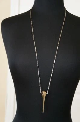 NUEVO Collar Colgante Geométrico Largo Plata y Oro Diseñador Rachel Zoe Foto 1 de 4