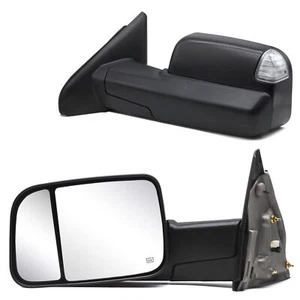 Side Towing Mirrors For 2002 Dodge Ram 1500 Power Heated Turn Signal Left+Right - Picture 1 of 12