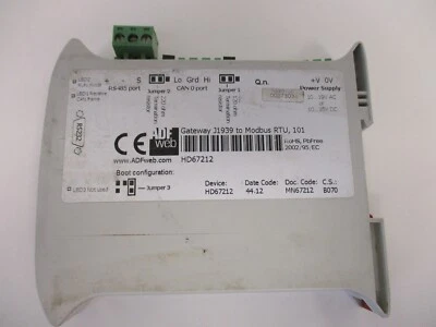 ADF WEB CAN GATEWAY J1939 TO MODBUS RTU,101 DEVICE # HD67212  BOOT CONFIG JUMPER - Image 1 of 4
