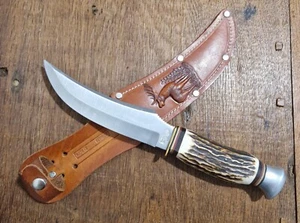 Schneidteufel Solingen Original Buffalo Skinner Jagdmesser Messer Hirschhorn - Bild 1 von 8