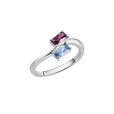 Anello donna Vivance argento 925/- rodiato 1 zircone viola e 1 spinello azzurro - Immagine 1 di 3