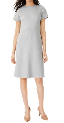 НОВЫЙ ANN TAYLOR СЕРЫЙ БЕЛЫЙ HOUNDSTOOTH ПЕЧАТЬ ВЯЗАНЫЙ FLARE ПЛАТЬЕ РАЗМЕР 14 - Изображение 1 из 4