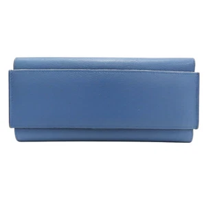 HERMES Passant Long Wallet Blue Evercolor Leather - Picture 1 of 13