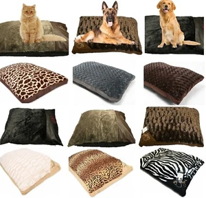 GROß & Extra Großes Fell Hundebett Haustier Matte Waschbar Reißverschluss Matratze Kissen Kissen - Bild 1 von 12