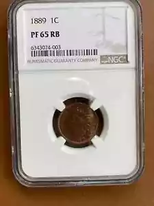 1889 INDIAN HEAD CENT NGC PF65RB PROOF GEMMY - Picture 1 of 6
