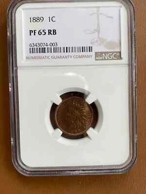 1889   INDIAN HEAD CENT    NGC PF65RB  PROOF     GEMMY - Image 1 of 4