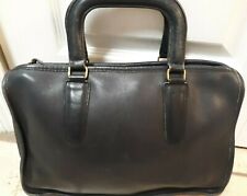 Vintage Coach Bonnie Cashin Navy Leather Slim Satchel Bag Briefcase NYC