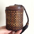 East African C1910 Woven Leather Straw Cover WD & HO Wills Cigarette Tin Tassel